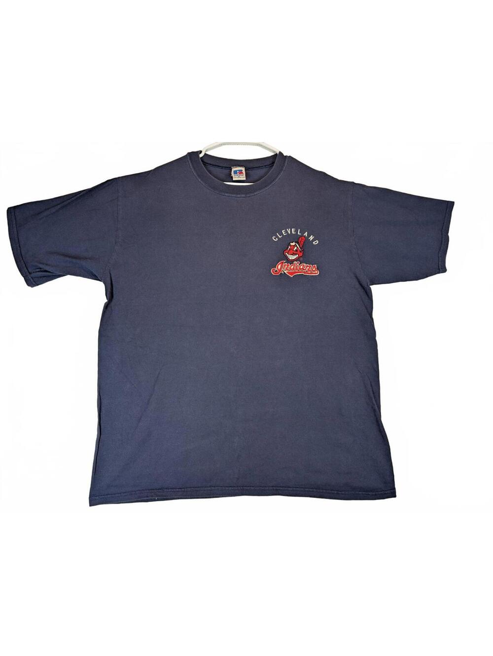 Russell Athletic Cleveland Indians Embroidered Logo MLB T-Shirt Mens XL